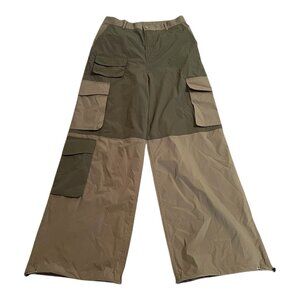 VICI Women's Cargo Pants Olive Green Utility Wide Leg Streetwear Size Large